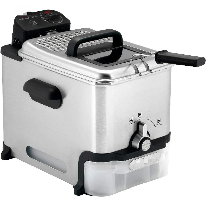 Ultimate EZ Clean Stainless Steel Deep Fryer with Basket 3.5 Liter Oil and 2.6 Pound Food Capacity 1700W Oil Filtration