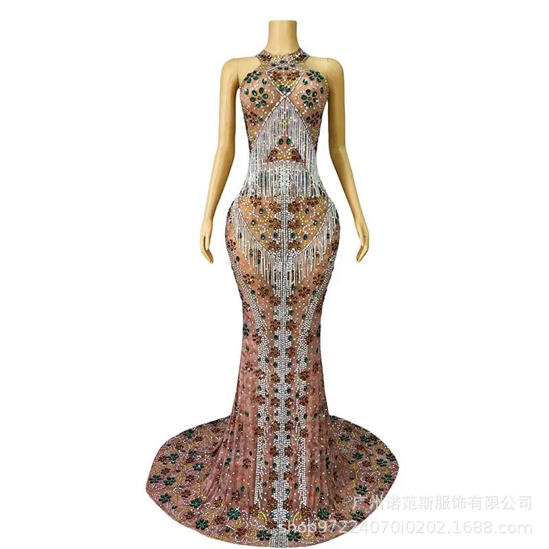 

Эластичное вечернее платье с кисточками на шее, падающее землю, для беременной мамы, дня рождения, красной ковровой дорожки, вечернее платье для студийной фотосъемки, легкое роскошное платье