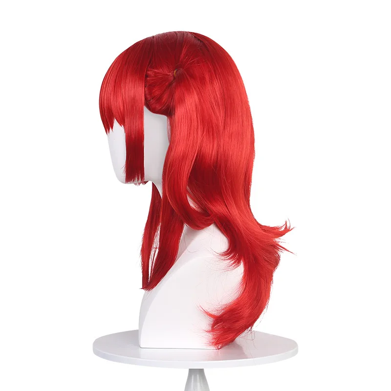 Yukari Kida Cosplay perruque solitaire Rock Style spécialement fait vin rouge côté queue de cheval Cosplay perruque