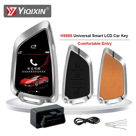 벤츠 BMW 아우디 현대 렉서스 혼다 오펠 도요타 닛산 랜드로버용 범용 스마트 LCD 차량 키 HS688 (블레이드 포함)