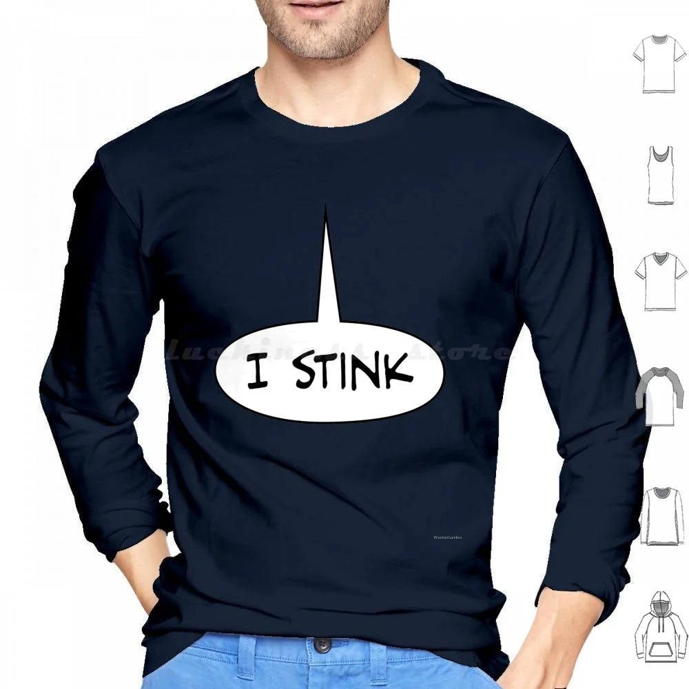 I Stink Hoodies Long Sleeve The Stink Homer Bart Word Bubble Balloon Comics Funny Comic Books