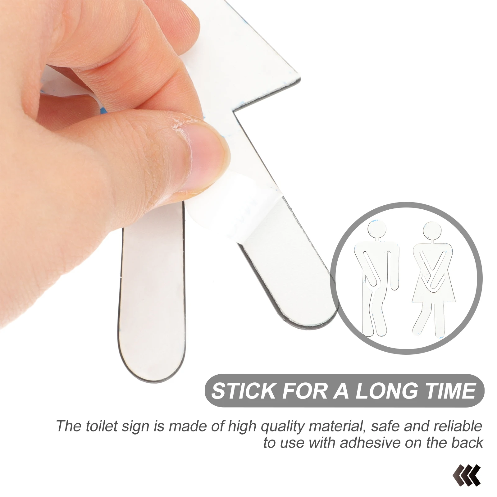 

1Pair Toilet Sign Plates Excellent Workmanship Clear Direction Restroom Signs Washroom Accessories Toilet Identification Sign