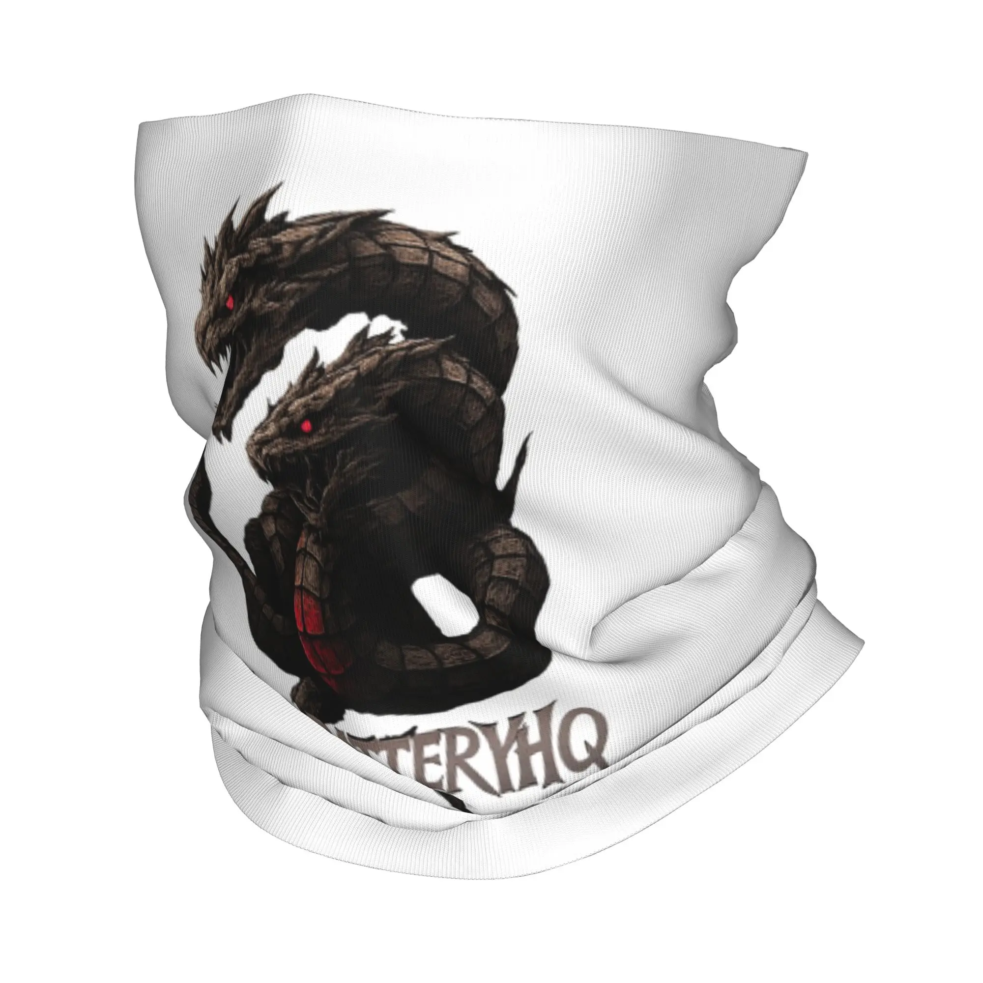 LowBatteryHQ Double Headed Serpent Dark Metal Snake Emblem Bandana Neck Cover Printed Mask Scarf Balaclava Hiking Fishing