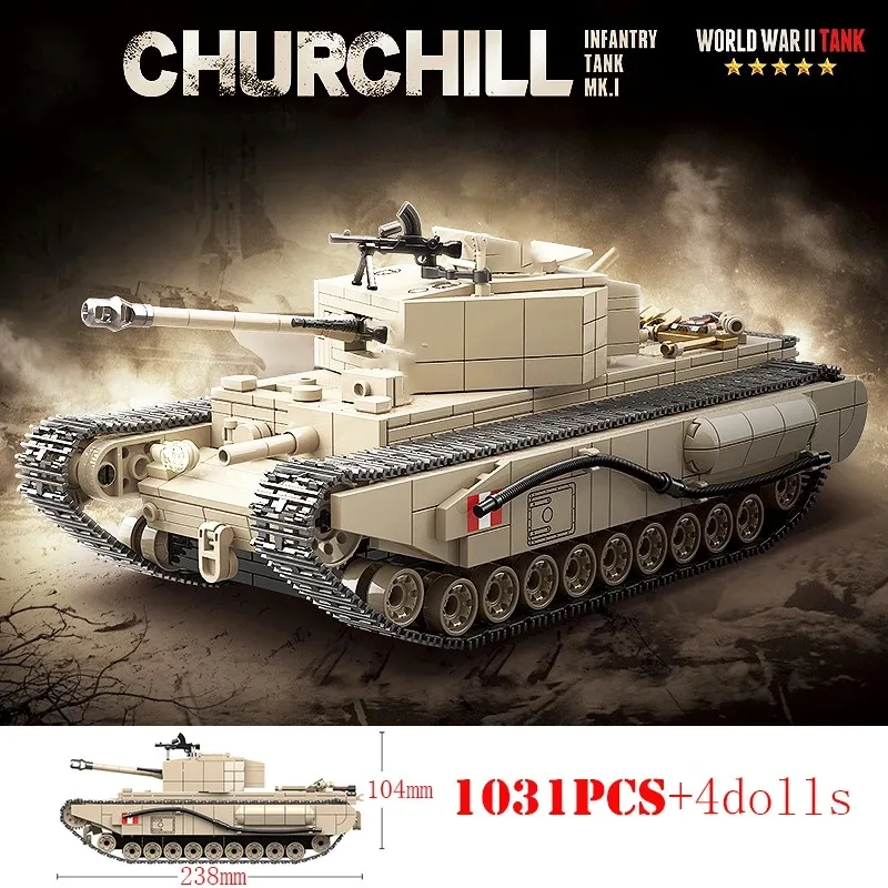 100238 British Army Churchill Infantry Tank Building Blocks Toy for Boys