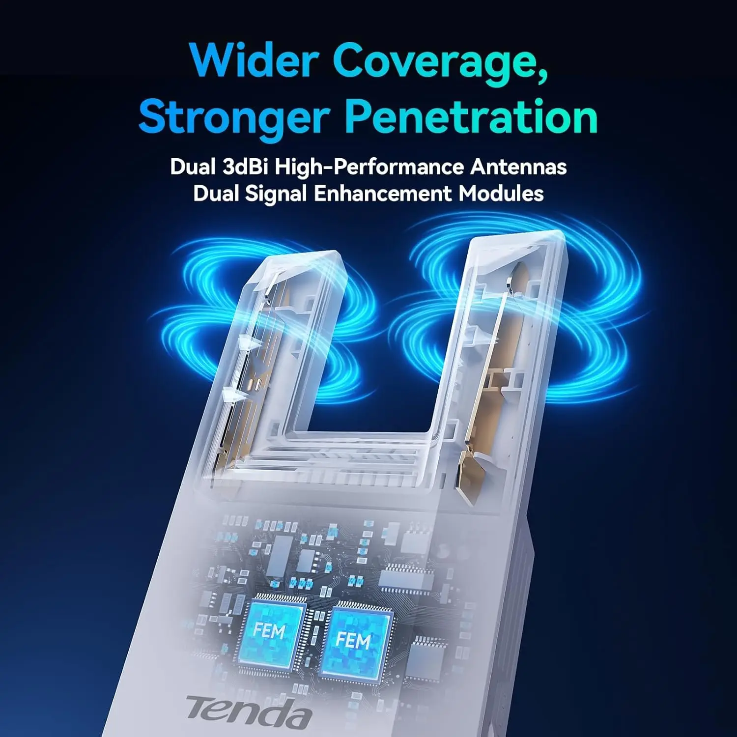 Tenda A18 Por WiFi5 Extender Booster Range 2.4Ghz/ 5GHz Dual Band Wi-Fi Signal with Gigabit Ethernet Port AP Mode WPS Easy Setup