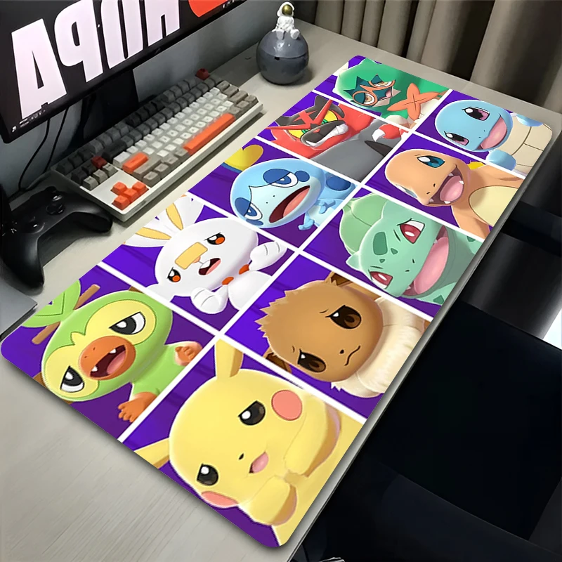 

90x40cm Mouse Pad rubber Extended Desk mat Gamer Computer Keyboard Pad gaming Gamer Accessories Anime Pokemon Thickened mousepad