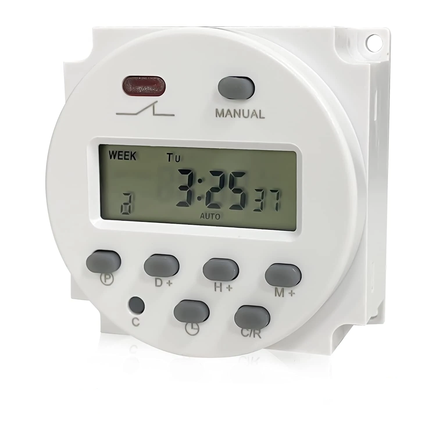 

7-Day Cycle Programmable Timer Switch Relay 16A 250Vac/12V-24V Dc Wide Voltage Street Light Billboard Power Timer