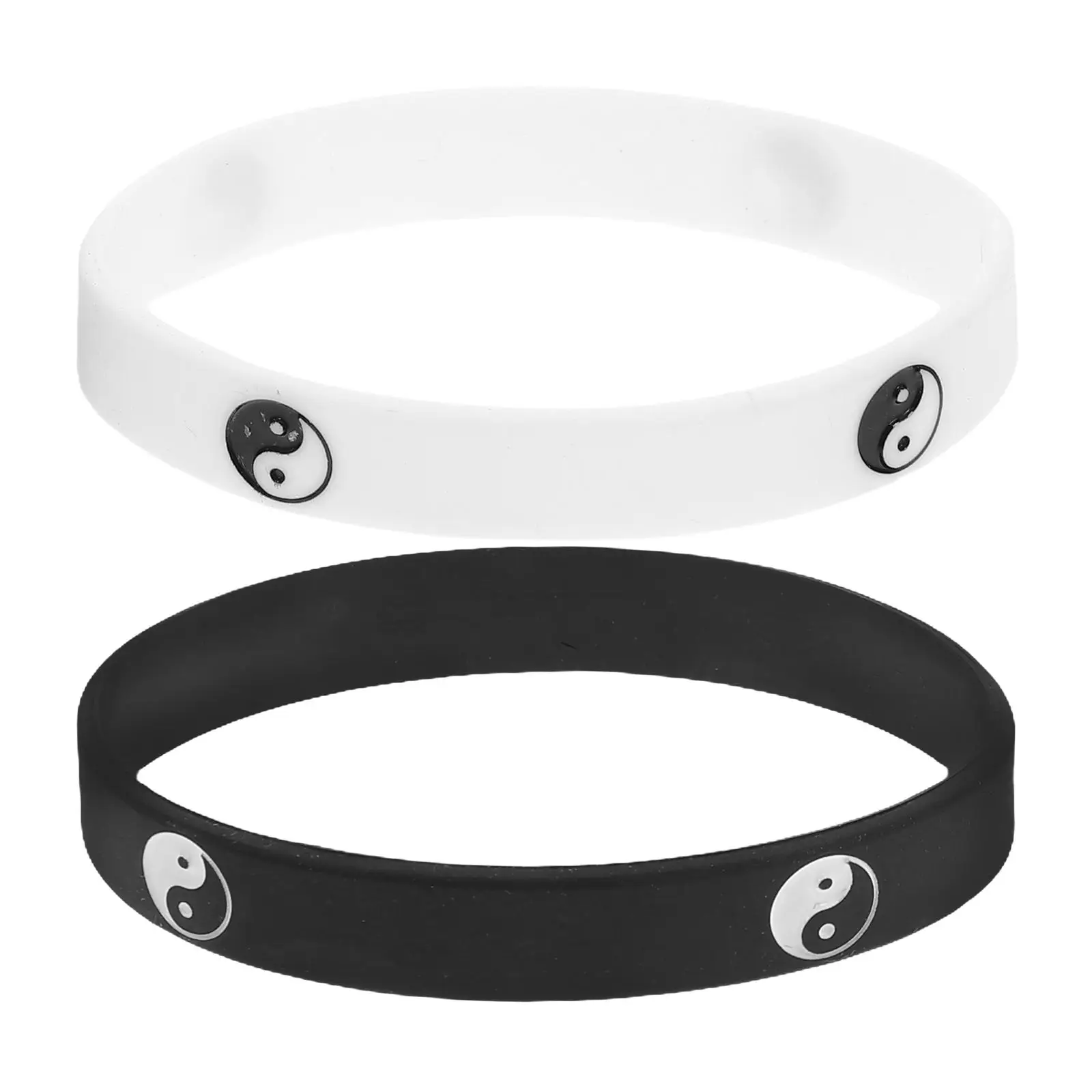 

2 Pcs Silicone Rubber Jewelry Wristbands Bracelet Couple Men Women Rubber Wristbands Fitness Accessories