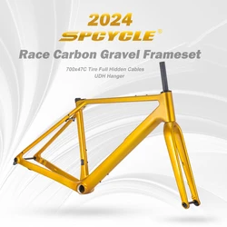 Spcycel G068 Aero Carbon Gravel Frame 700x47C UDH Hanger Full Hidden Cable Gravel Bike Frameset