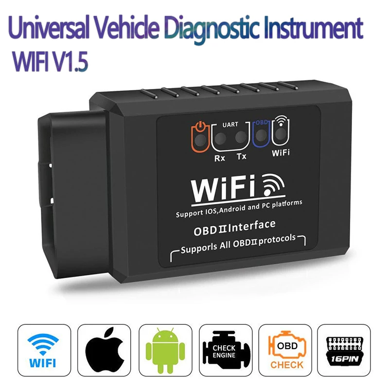 

ELM 327 WIFI V1.5 автоматический детектор неисправностей сканер PIN OBD2 адаптер интерфейса устройство чтения автомобильных кодов диагностический инструмент для Android/IOS/Windows