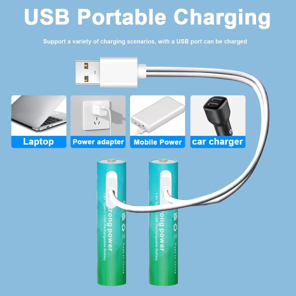 R7 Ni-Zn AAA 1100mWh 1.6V NiZn Bateria USB Akumulator aaa nizn do zabawek Inteligentna latarka z zamkiem drzwi + kabel Type-C