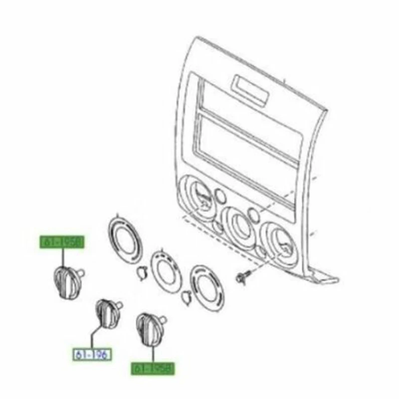 Per Ford Ranger PK 2009-2011 manopole di controllo del riscaldatore (Set di 3) muslimate