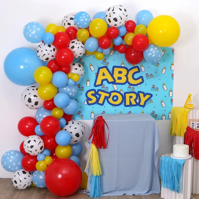 115pcs Toy Story Foil Balloon Arch Garland Kit Baby Shower Decoration Theme Cloud Cow Balloon Birthday Party Globos Supplies