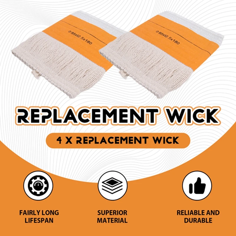 Replacement Wick 4 Pieces Wick for Petroleum Stove for Indoor Use, Wicks for Petroleum Heating Heater, Replacement Wick