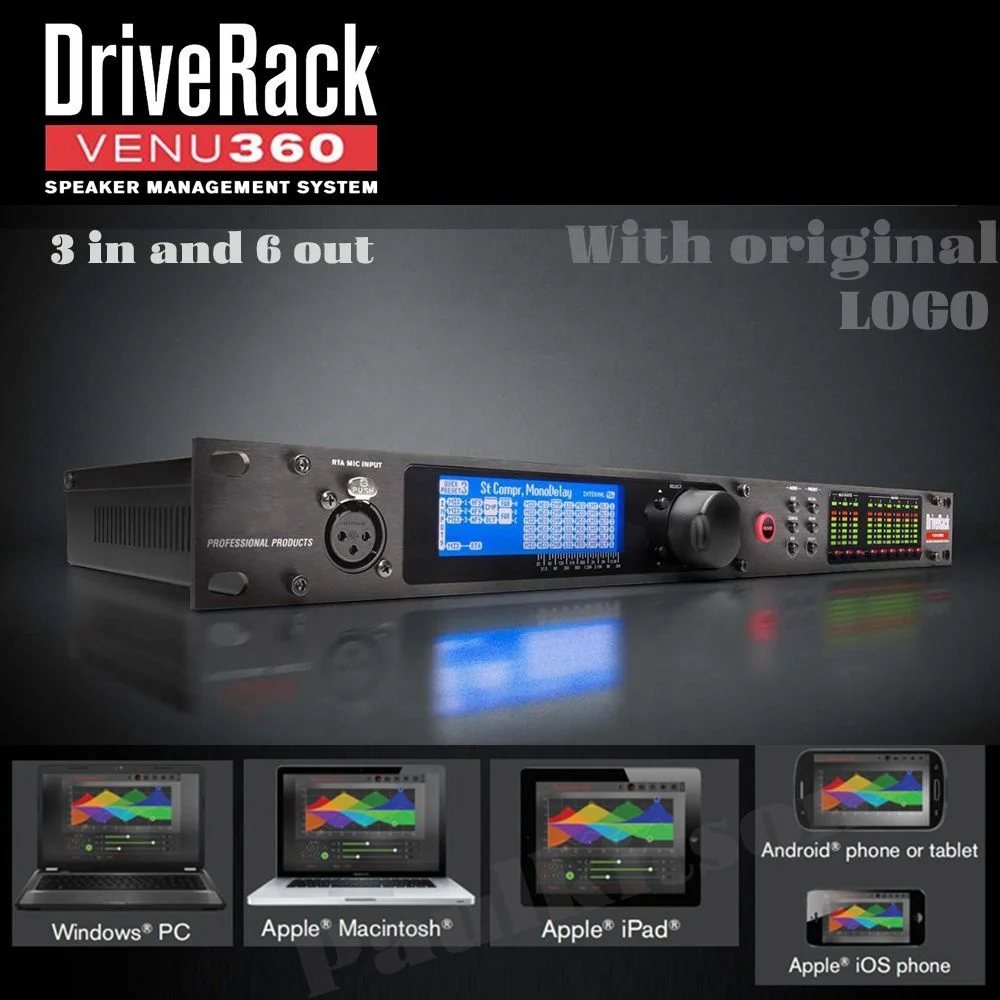 VENU360 Dbx Driverack procesador de Audio profesional 3 en 6 0ut, sistema de sonido, procesador de Audio de música Digital