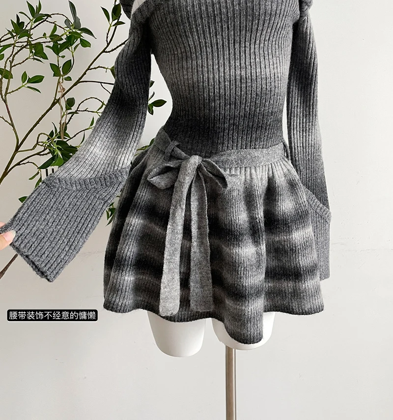 Knitted Dress Elegant Party Dresses Woman Birthday Dress Dresses 2024 Women Autumn Dress Women Clothing Y2k Lolita Clothing