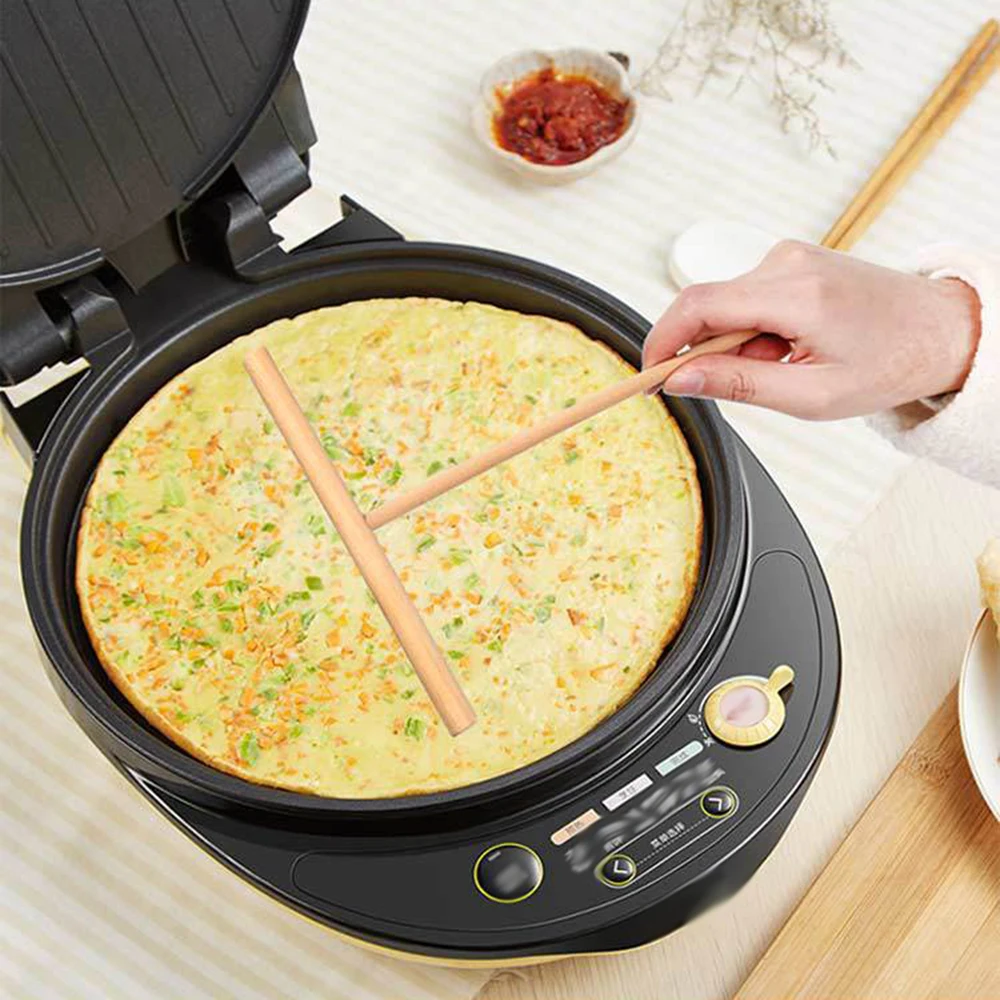 Picture 5: C9 2PCS T Shape Wooden Crepe Maker Pancake Batter Spreader Stick Kitchen Tool DIY Pancake Restaurant Canteen Specially Supplies