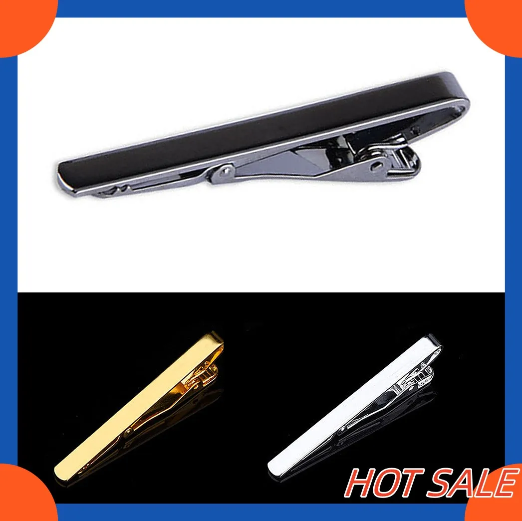 New Tie Clips Men\'s Metal Necktie Bar Women Dress Shirts Tie Pin For Wedding Ceremony Gold Silver Black Tie Clip Men Accessories