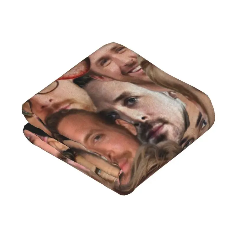 Custom Canadian Musician Ryan Gosling Collage Blanket Warm Fleece Soft Flannel Throw Blankets Bedroom Couch Home Spring Autumn