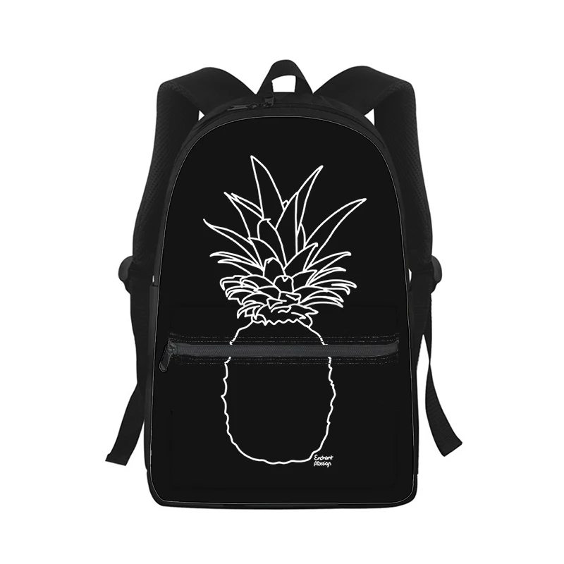 Sac à dos imprimé ananas fruits frais pour hommes et femmes, sac d'école étudiant, sac à dos pour ordinateur portable, sac de voyage pour enfants, mode initiée, impression 3D