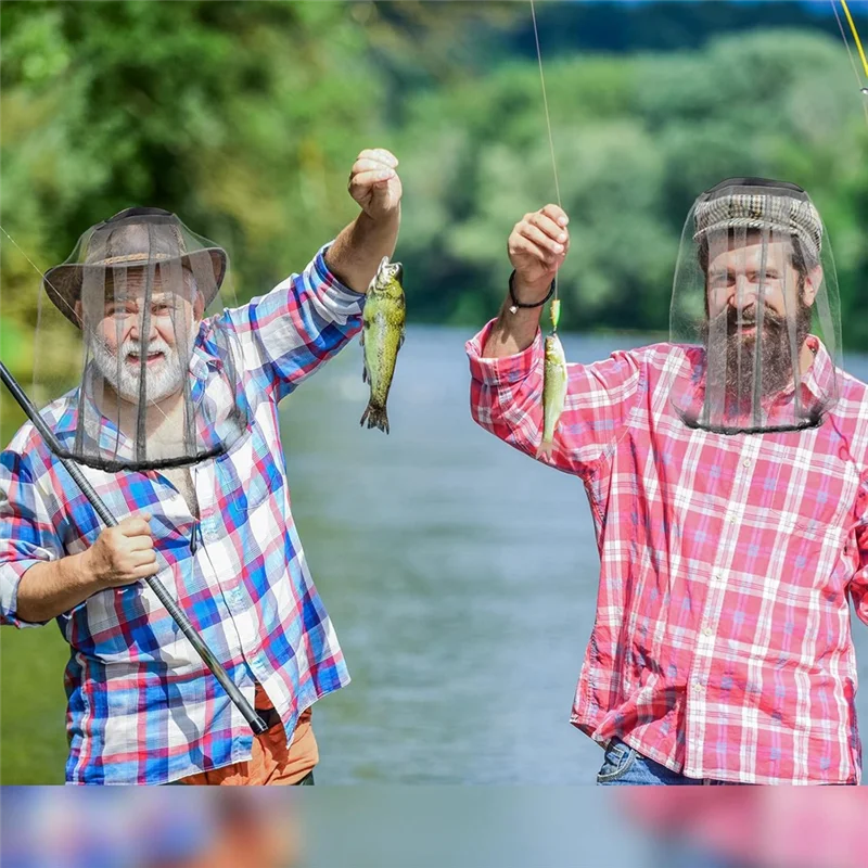 CQMF-Mosquito Net Face Hood Sun Fishing Hat, 12 Pcs, Gray - Protective Outdoor Gear For Men And Women