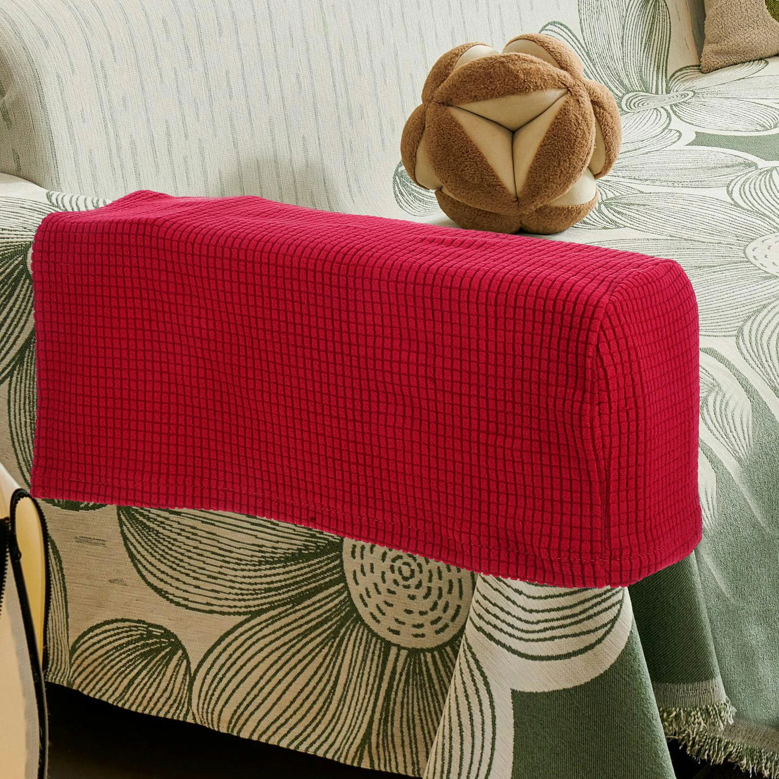 

2pcs Stretch Couch Arm Covers Elastic Sofa Armrest Protector Skin-Friendly Premium Fabric Home Office Furniture Arm Cover Soft