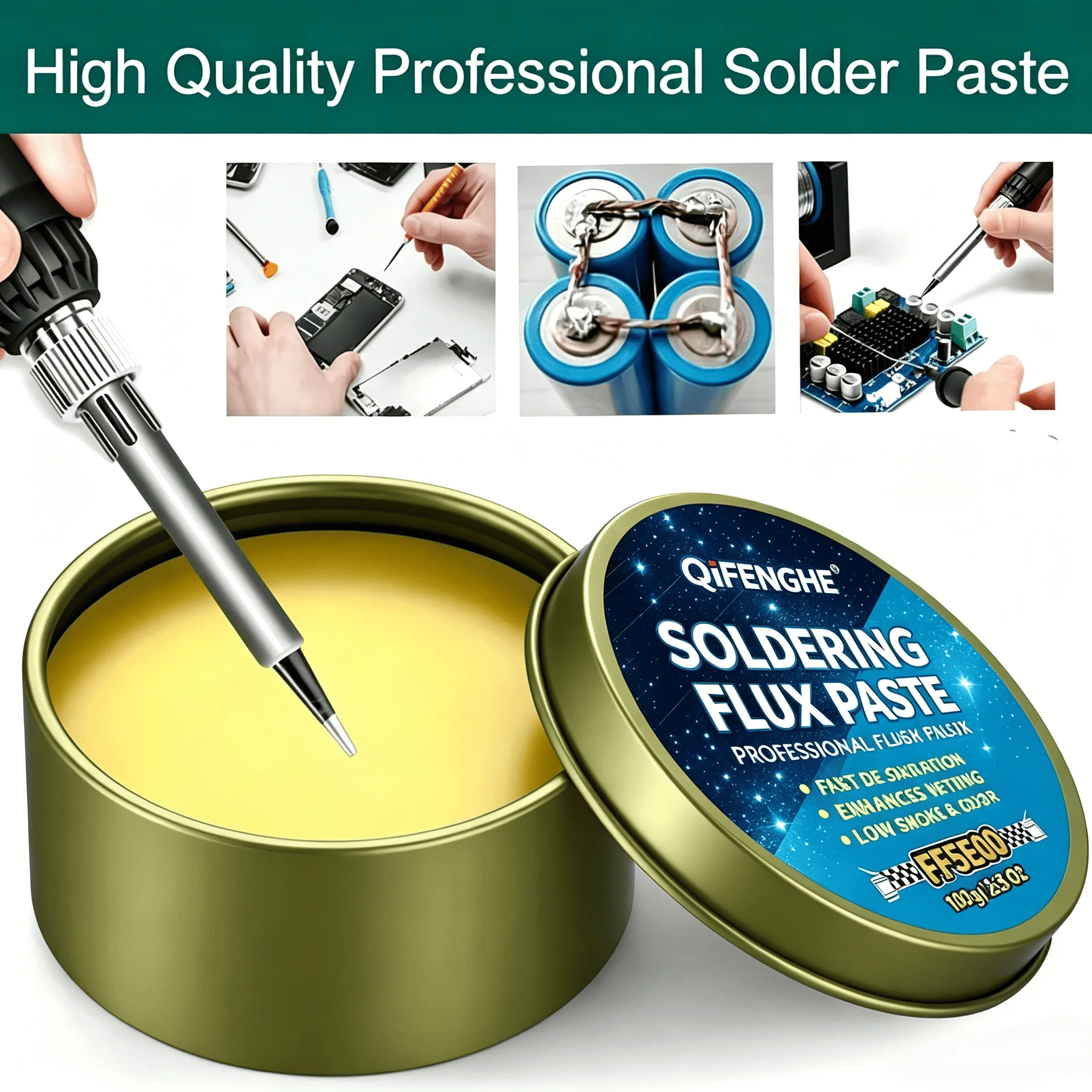 30g Soldering Flux Paste Low Smoke Non Corrosive Rosin Flux for PCB BGA IC Mobile Phone Motherboard Battery Soldering Repair