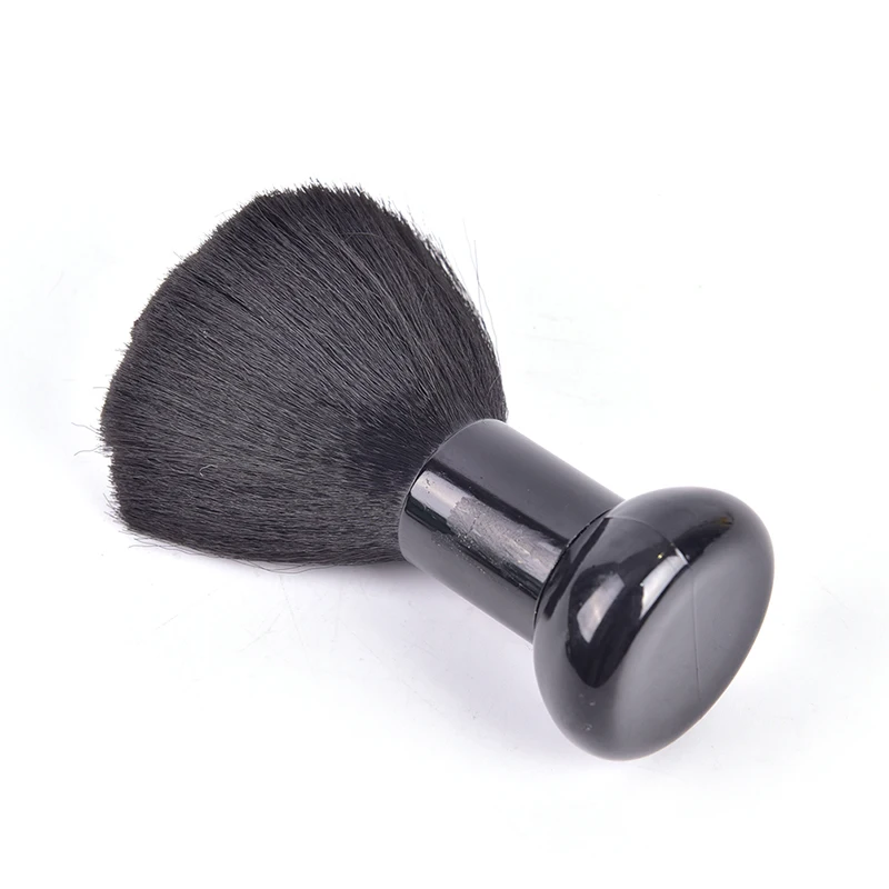 Plumero de fibra negra suave para cuello y cara, cepillos para estilista, cepillo para peluquero, herramientas de estilismo para corte de pelo profesional, 1 unidad