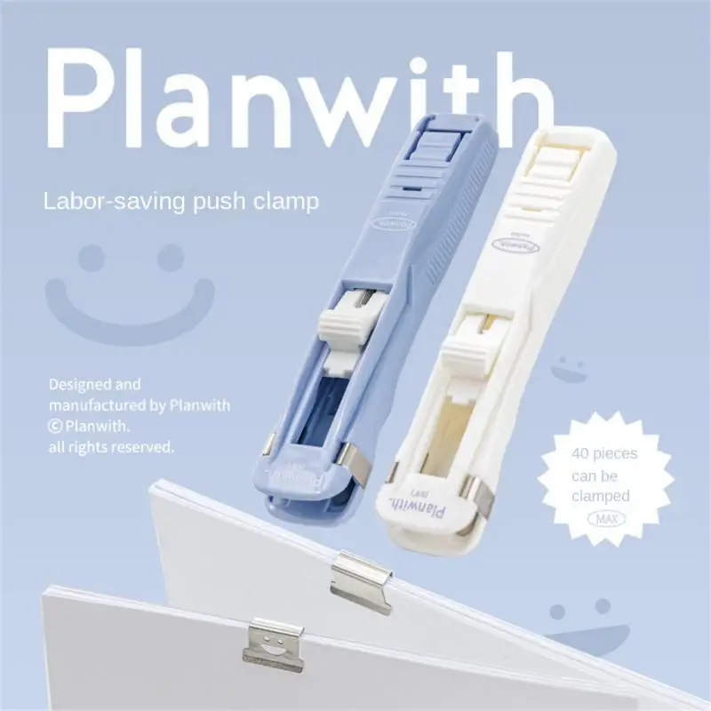 Paper Clipper Staplers Push Clamp File Documents Binding Tool Stapling Machine Paper Clips With Refills Office Supplies