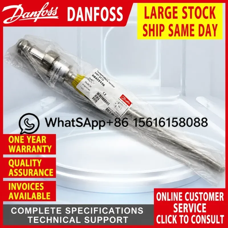 Danfoss AKS21W 084N2016 Temperature Sensor PT1000 Industrial Refrigeration Probe HVAC Cooling System Control High Precision