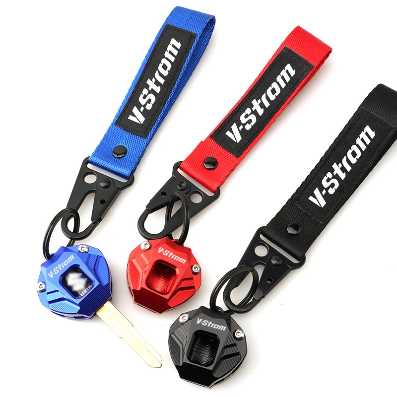 Novo para suzuki v-strom 650 1000 1050 1050xt 800de vstrom dl1050 dl 650 800 de caso chave da motocicleta escudo capa & chaveiro