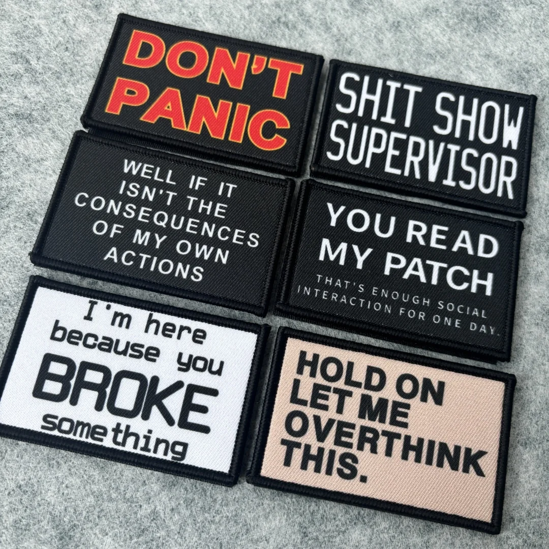 Motivar inspirador impresso tático remendo engraçado gancho & loop braçadeira moral militar emblema roupas mochila adesivos