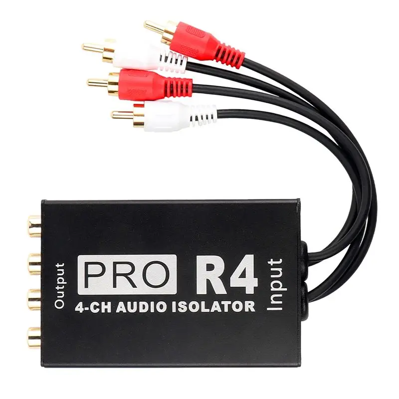 RCA Audio Isolator 4CH Audio Noise Reducer Ground Loop Audio Isolator For Car Audio Modification, Easy To Use-N31R