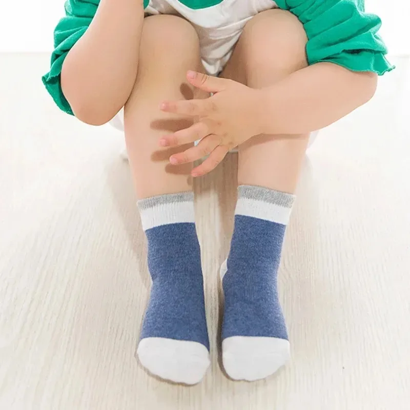 1 Pair Baby Socks Cotton Spring Autumn Children School Sock Girls Cute Striped Design Newborn Boy Toddler Kids Socks 0-6 Years