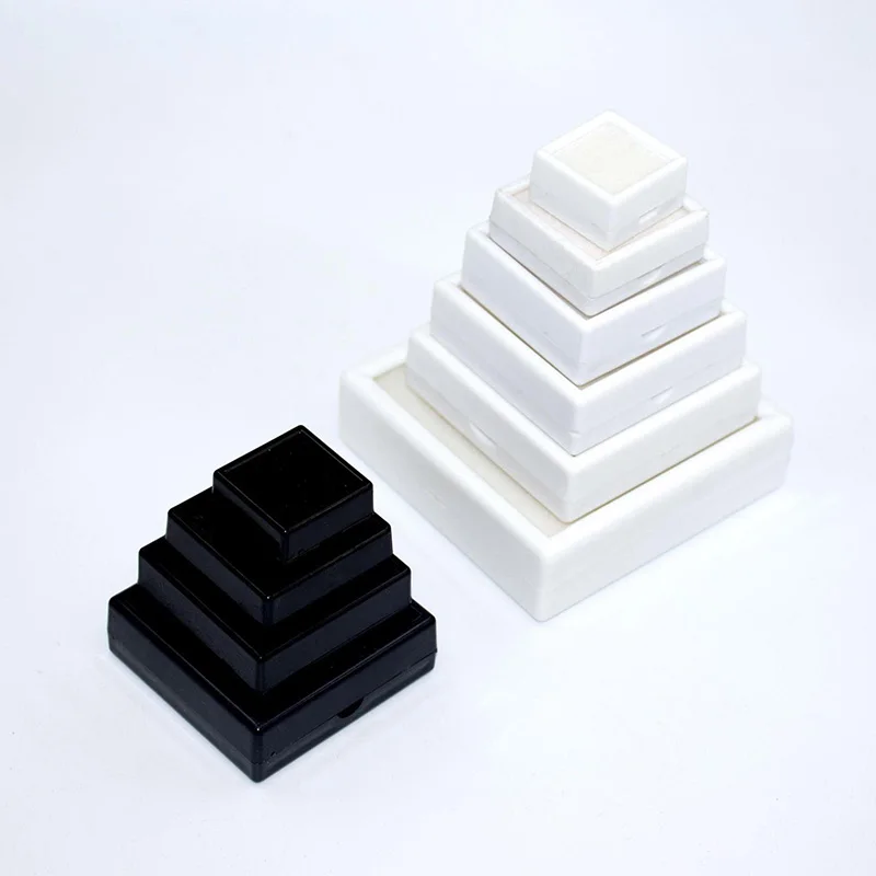 Diamond Box 10Pcs Transparent Cover Long Strip Gem Box Memory Mat White Black Acrylic Display Case Gemstone Packaging Organizer