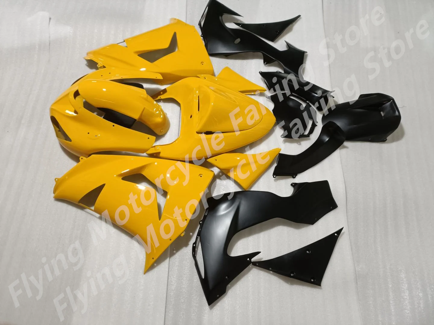 Yellow black For Kawasaki Ninja ZX10R 2006 2007 E17 ZX 10R ZX 10 R 06-07 06 07 ABS Aftermarket Motorcycle Set for Ninja-Nn