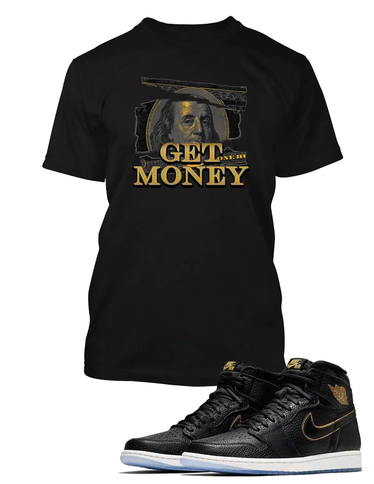 

Graphic Get Money Tee Shirt Retro J1 High Pro Club Shaka Big Tall Small Sport T