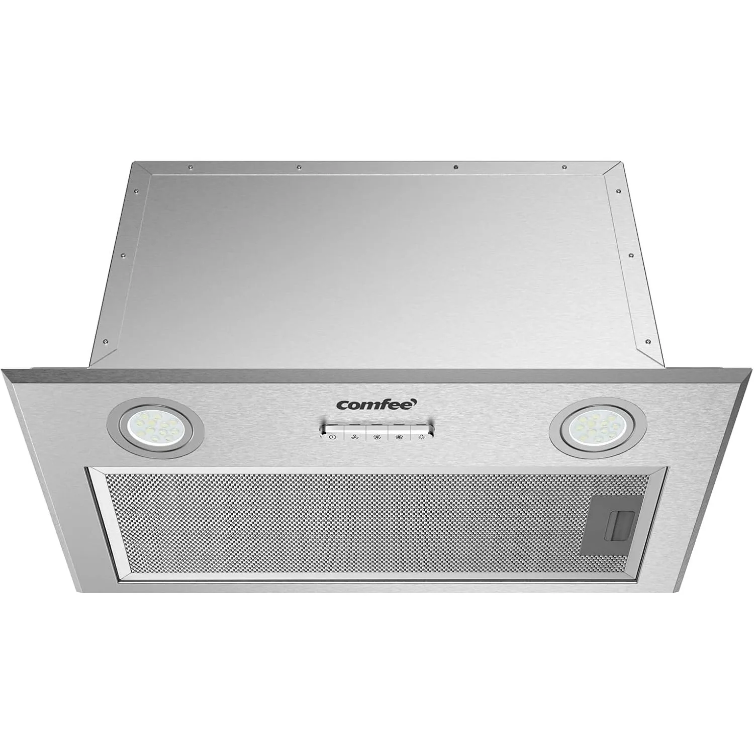 COMFEE Integrated Cooker Hood 52cm with LED Light, 520mm Built-in Extractor Fan Kitchen- Stainless Steel