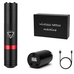 Wireless Tattoo Machine Pen with Portable Power Pack 1500mAh LED Digital Display Tattoo Machine Kit Complete Tattoo Supplies