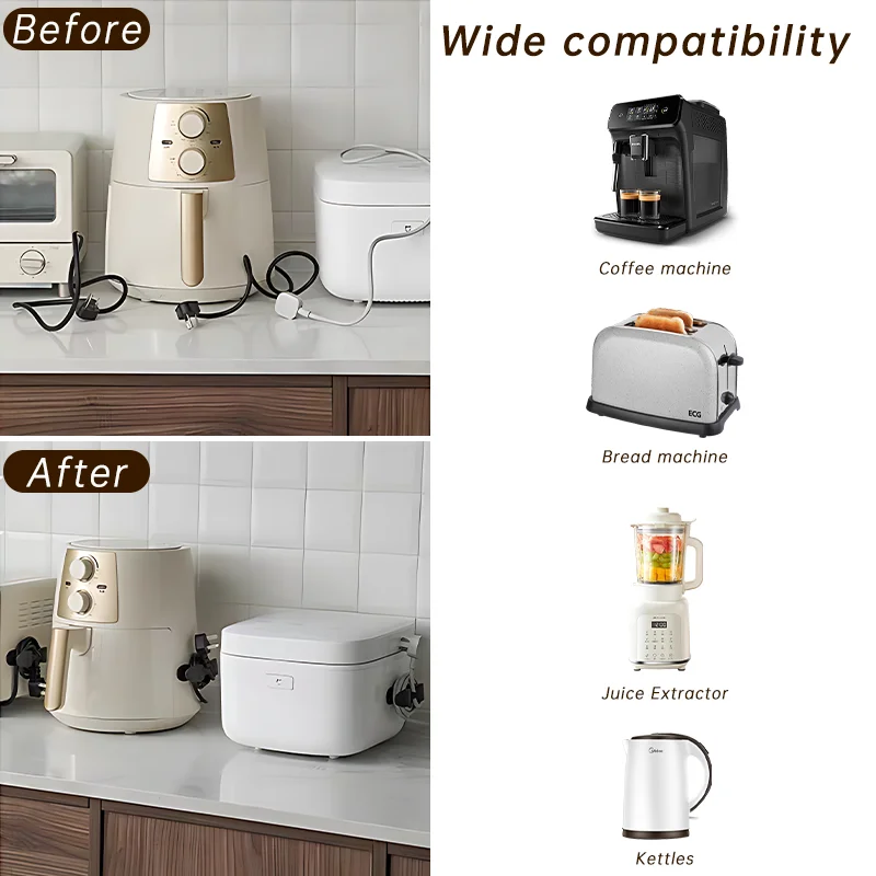 Cabo Wrapper Organizador Clipe, Gerenciamento de cabos, Fixer Clip para utensílios de cozinha, Air Fryer, máquina de café, suporte do fio