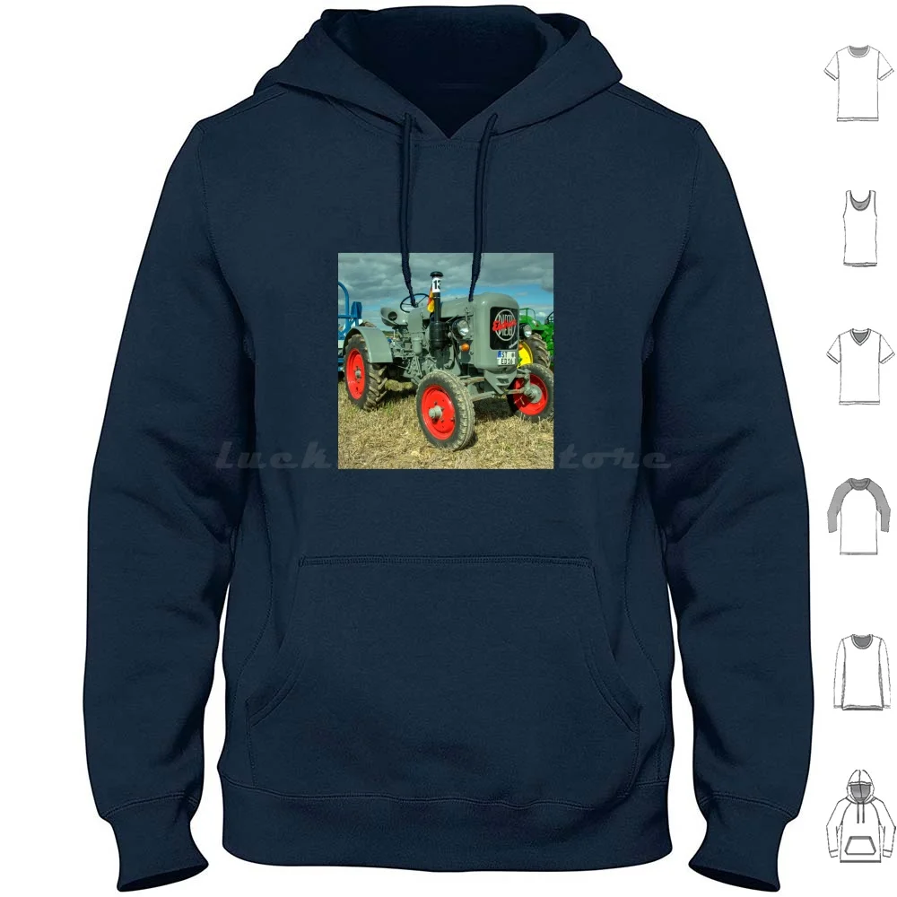 

Eicher Tractor Hoodies Long Sleeve Eicher Vintage Classic Tractor Grey Red Machine Farm Machinery Farming Dorset Steam