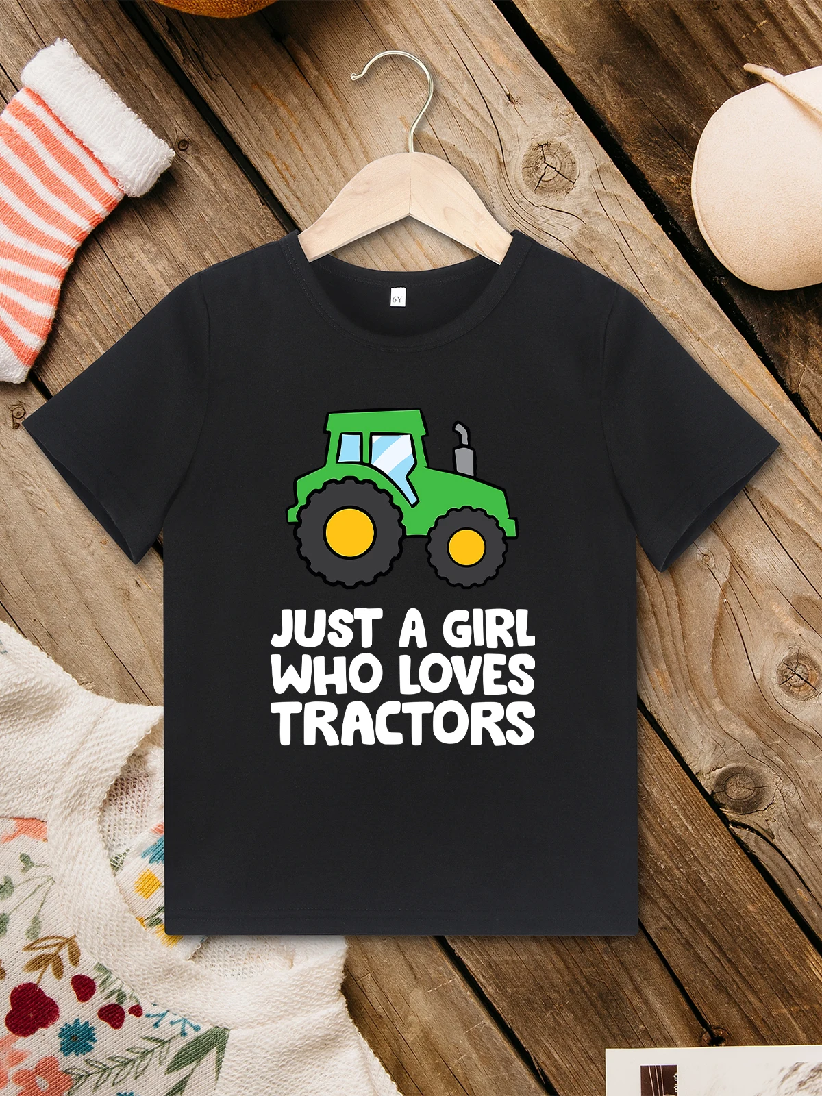 Cute Cartoon Kids T-shirt Tractors Print 3 to 7 Years Toddler Boy Clothes Black T-shirt High Quality Cheap Fast Delivery