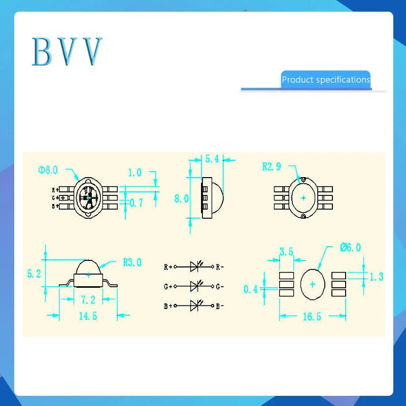 10PCS Imitation lumen Full-Color 3W RGB SMD LEDs And 4W High-Brightness 8-Pin RGBW Color High-Power LED Lamp Beads