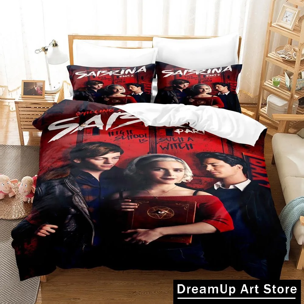 Movies Chilling Adventures of Sabrina Bedding Set Boys Girls Twin Queen Full Size Duvet Cover Pillowcase Bed Adult Bedroom