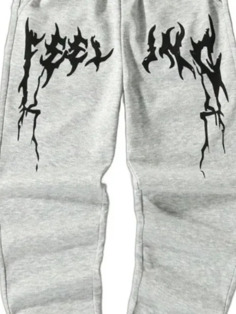 

Punk Sle Streetwear Trousers for Men And Women Spring Autumn Visual Design Cuffed Subgenre Pants Casual Sportswear Set