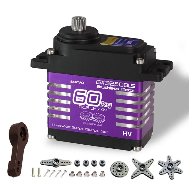 

Pro For Robot Cars 60KG PWM Digital Servo High Torque Steel Gear Brushless Motor IP68 Waterproof With Metal Servo