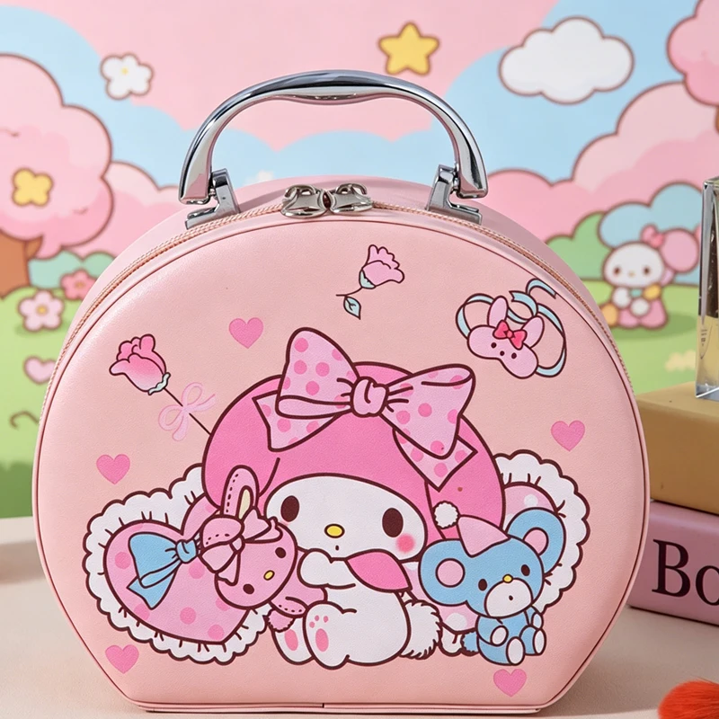 

New Mini Suitcase Cartoon Kuromi Kawaii Cartoon Sanrios Cosmetic Bag Water Proof Portable Cosmetic Case Cute Storage Bag