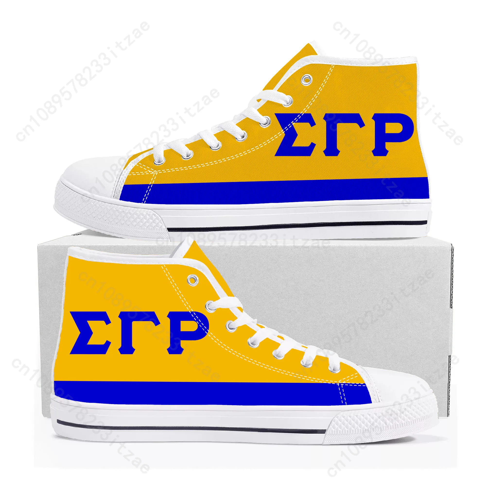 Rho Sorority ΣΓP 1922 High Top Sneakers Sigma Gamma Mens Womens Teenager Canvas Sneaker Casual Custom Made Shoes Customize Shoe