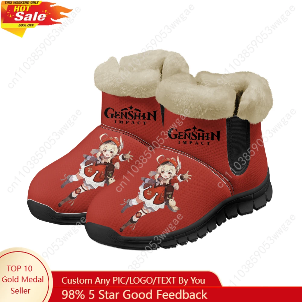 

Genshin Klee Snow Boot, теплые ботинки, мужская и женская обувь для подростков, повседневные легкие кроссовки высокого качества для пар, спортивная обувь на заказ