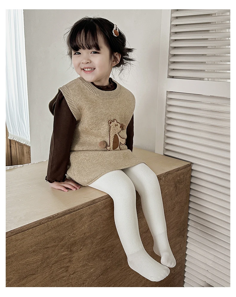 Süße Mädchen Winter Lammwolle Fleece Strumpfhosen Extra dicke Flor vertikale Streifen Strumpfhosen Ultra warme Plüsch weiche Student Kinder Leggings – Detail 17